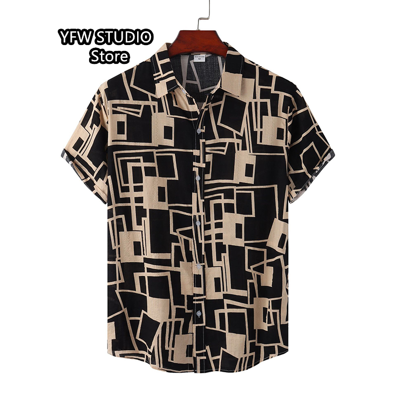 Vintage Hawaiian Floral Shirt - ผู้ชายฮาวายพิมพ์เสื้อวินเทจลายดอกไม้เสื้อฤดูร้อนหลวมและระบายอากาศแขนสั้นฮาราจูกุสลิมฟิตเสื้อผ้าอย่างเป็นทางการด้านบน