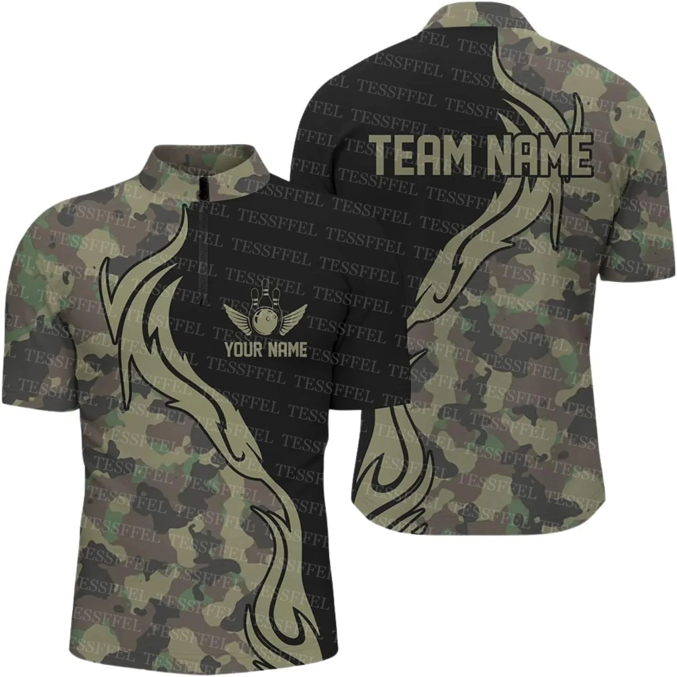 Short Sleeve Bowling Shirt Retro - ชื่อที่กำหนดเองกราฟฟิตี้เฟลมสไตรค์โบว์ลิ่งสีสันย้อนยุคสักฮาราจูกุ 3DPrint ลำลองยูนิเซ็กส์โปโลเสื้อแขนสั้น 5