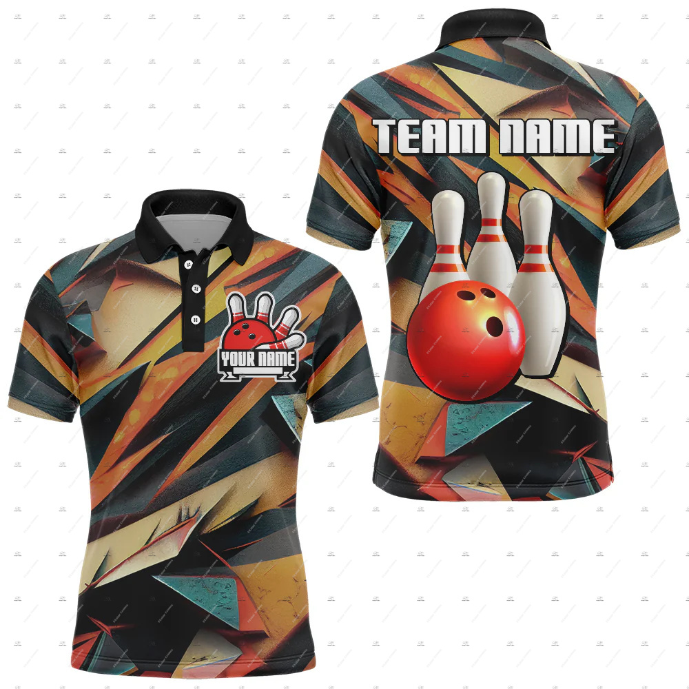 Short Sleeve Bowling Shirt Retro - เสื้อโปโลพิมพ์ลาย 3 มิติ สไตล์ฮาราจูกุ แขนสั้น ลายกราฟฟิตี้รูปหัวกะโหลก