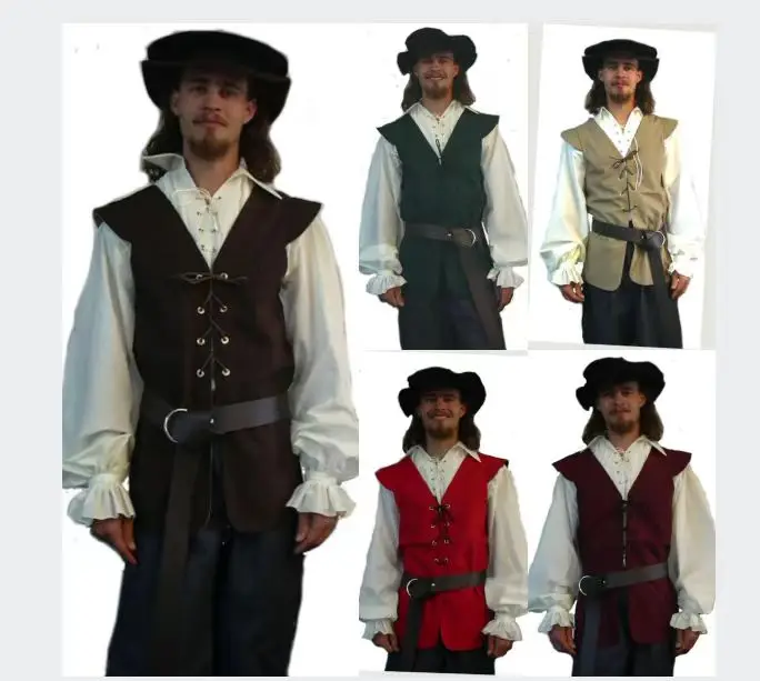 Medieval Gothic Lace Up Pirate Shirt - เสื้อสไตล์ยุคกลาง แต่งระบาย โกธิค สตีมพังก์ วิคตอเรียน โจรสลัด