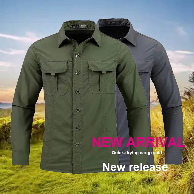 Tactical Military Shirt Cargo - 5XL ผู้ชายน้ําหนักเบา Quick-Drying เสื้อยุทธวิธี Casual ทหารแขนยาวเสื้อ