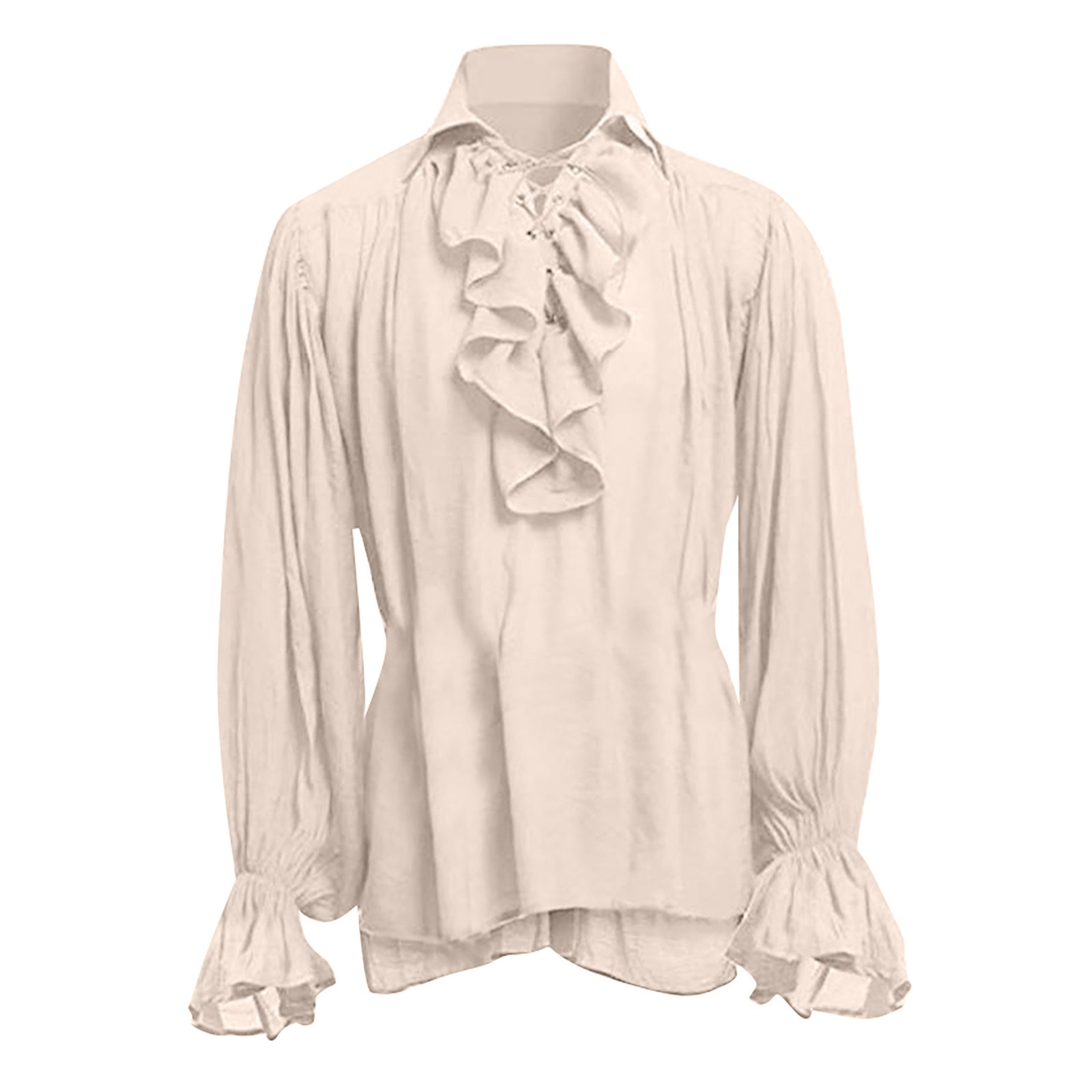 Medieval Gothic Lace Up Pirate Shirt - Mens Halloween Lace Up เสื้อโจรสลัดยุคกลางแวมไพร์ Prince