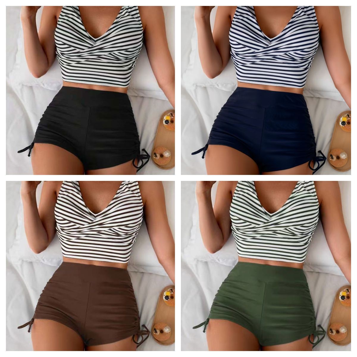 ชุดว่ายน้ำผู้หญิง บิกินี่ ท็อป - Shorts บทวิจารณ์และราคา