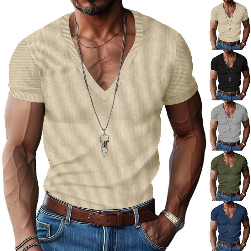 เสื้อยืดคอวีผู้ชายผ้าคอร์ดูรอย - Corduroy Button Up Shirt Men บทวิจารณ์และราคา