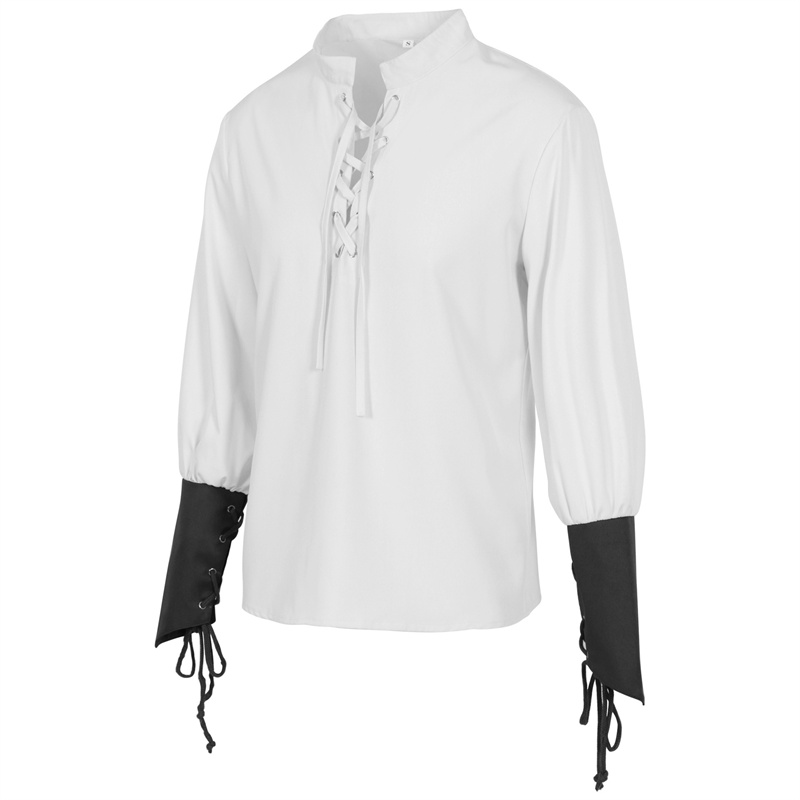 เสื้อเชิ้ตโจรสลัดยุคกลางสำหรับ - Medieval Gothic Lace Up Pirate Shirt บทวิจารณ์และราคา