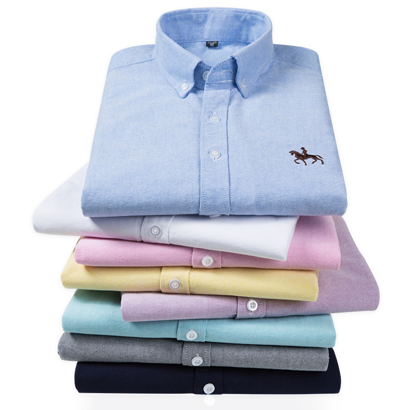 ใหม่ 100% Cotton Oxford เสื้อส - Oxford Cotton Casual Shirt Business บทวิจารณ์และราคา