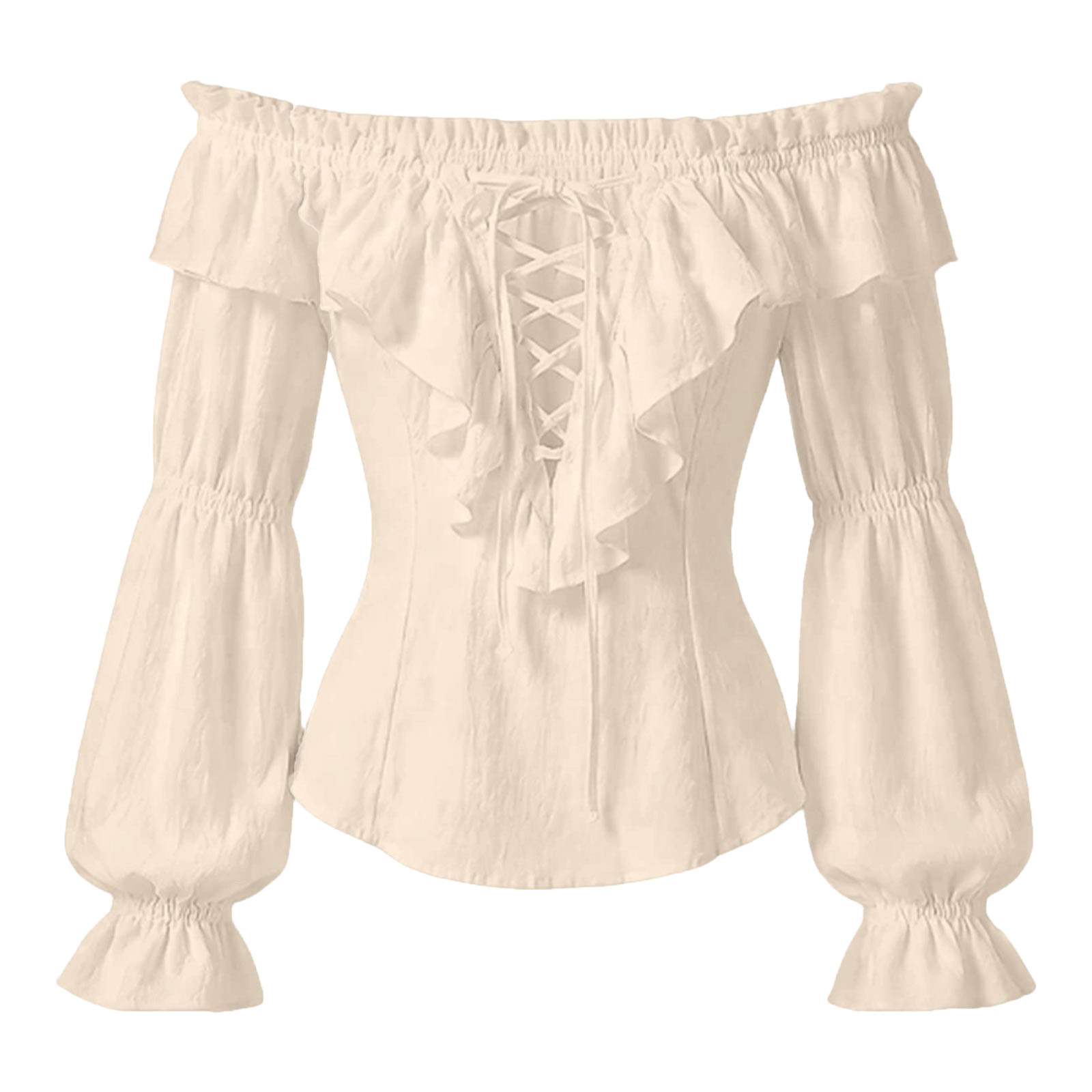 เสื้อเชิ้ตโจรสลัดผู้หญิง สไตล์ - Medieval Gothic Lace Up Pirate Shirt บทวิจารณ์และราคา