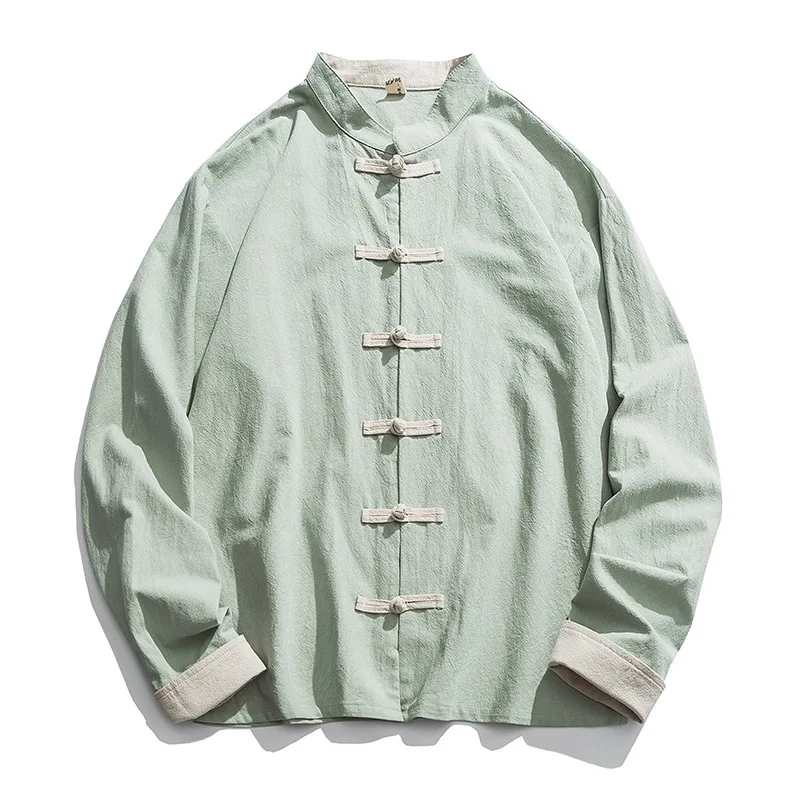 2020ใหม่ Kimono เสื้อผู้ชายเสื - Mens Linen Shirt Long Sleeve บทวิจารณ์และราคา