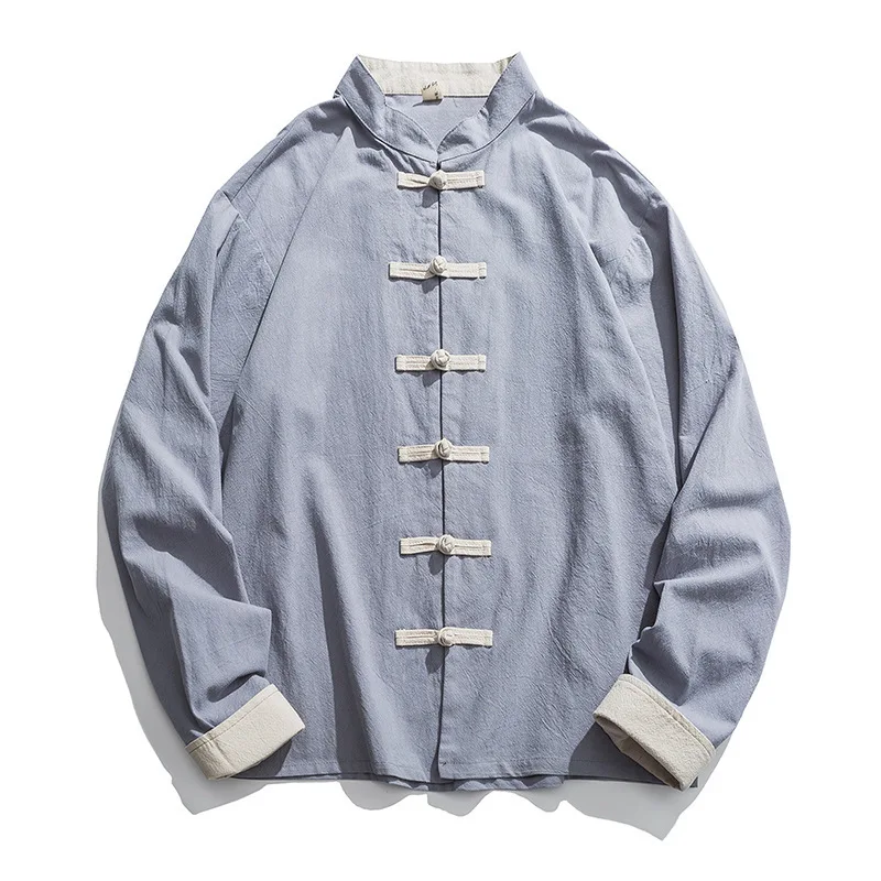 2020ใหม่ Kimono เสื้อผู้ชายเสื - Mens Linen Shirt Long Sleeve บทวิจารณ์และราคา