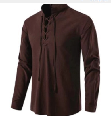เสื้อเชิ้ตโจรสลัดผู้ชาย สไตล์ไ - Medieval Gothic Lace Up Pirate Shirt บทวิจารณ์และราคา