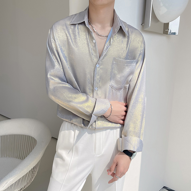 เซ็กซี่ผ้าไหมซาตินเสื้อสําหรับ - Mens Satin Silk Dress Shirt บทวิจารณ์และราคา