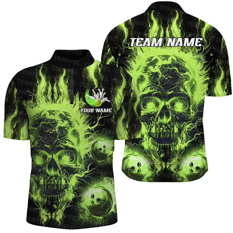ชื่อที่กำหนดเองกราฟฟิตี้เฟลมสไ - Short Sleeve Bowling Shirt Retro บทวิจารณ์และราคา