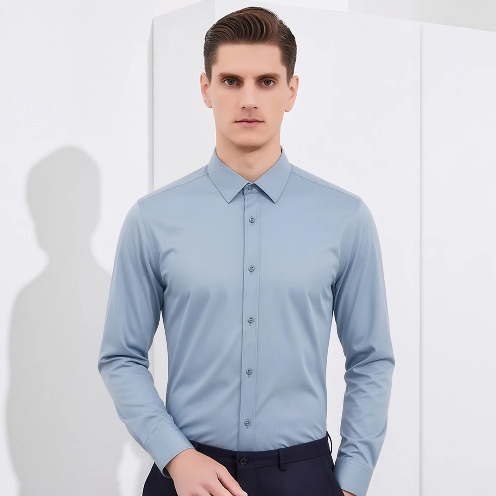 เสื้อเชิ้ตผู้ชายแบบไม่ต้องรีด  - Breathable Bamboo Fiber Shirt Non Iron บทวิจารณ์และราคา