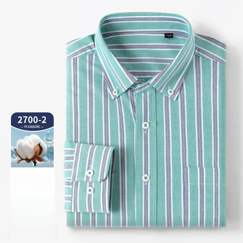 คุณภาพสูงเสื้อแขนยาวผู้ชายกระเ - Oxford Cotton Casual Shirt Business บทวิจารณ์และราคา