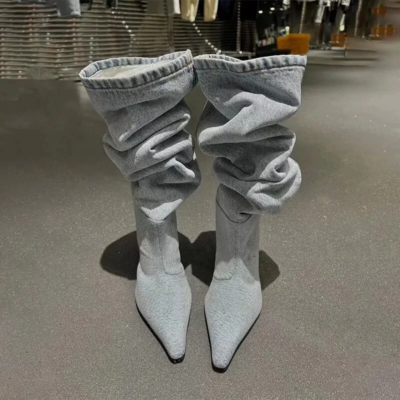 รองเท้าบูททรงสูงแบบพับได้เหนือ - Jeans บทวิจารณ์และราคา