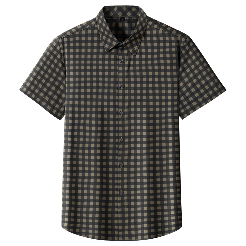 ผู้ชายฤดูร้อน Non-Iron Check เ - Breathable Bamboo Fiber Shirt Non Iron บทวิจารณ์และราคา