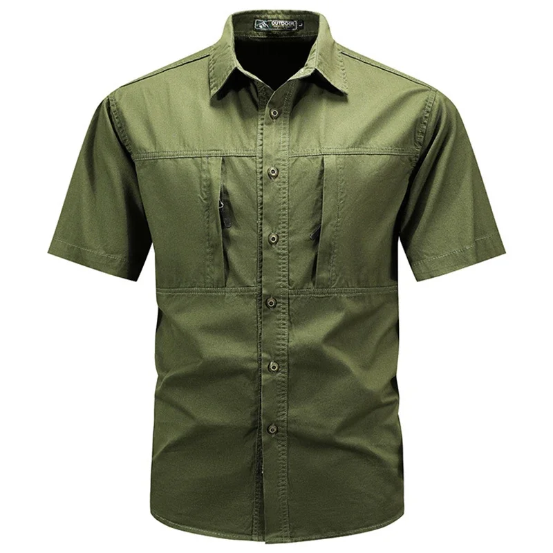 เสื้อเชิ้ตแขนสั้นผู้ชายสไตล์ทห - Tactical Military Shirt Cargo บทวิจารณ์และราคา