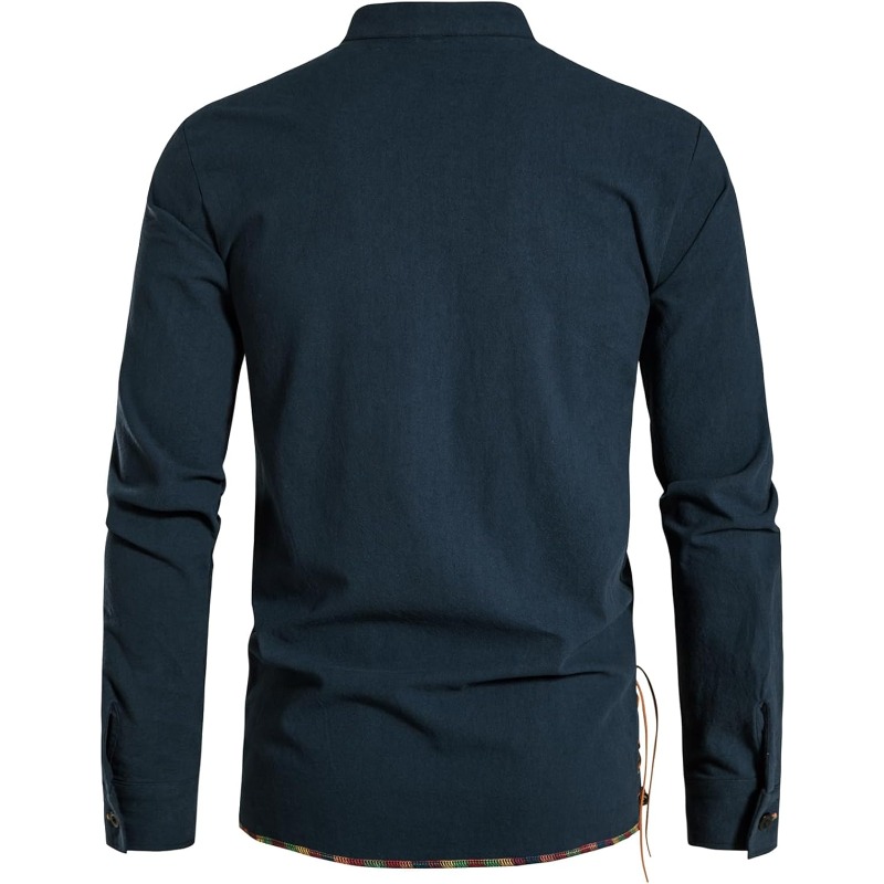 Mens Pirate เสื้อไวกิ้ง Retro  - Medieval Gothic Lace Up Pirate Shirt บทวิจารณ์และราคา