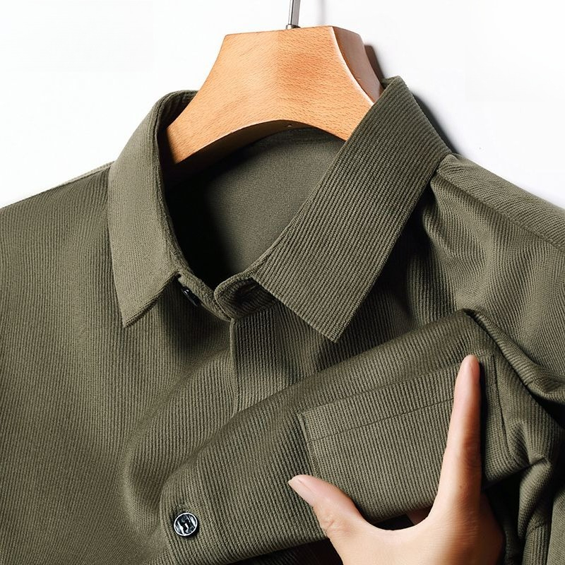 เสื้อเชิ้ตแขนยาวผู้ชายผ้าลูกฟู - Corduroy Button Up Shirt Men บทวิจารณ์และราคา
