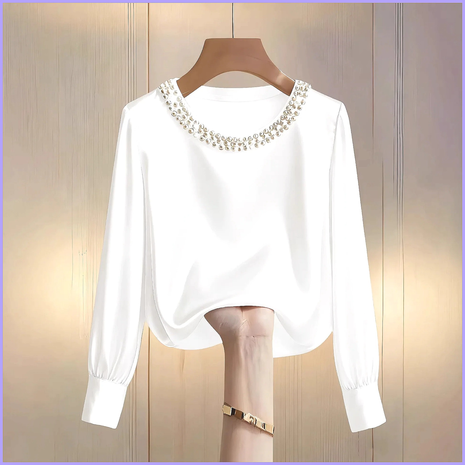 เสื้อซาตินประดับลูกปัดสุดหรูสำ - Shirts บทวิจารณ์และราคา