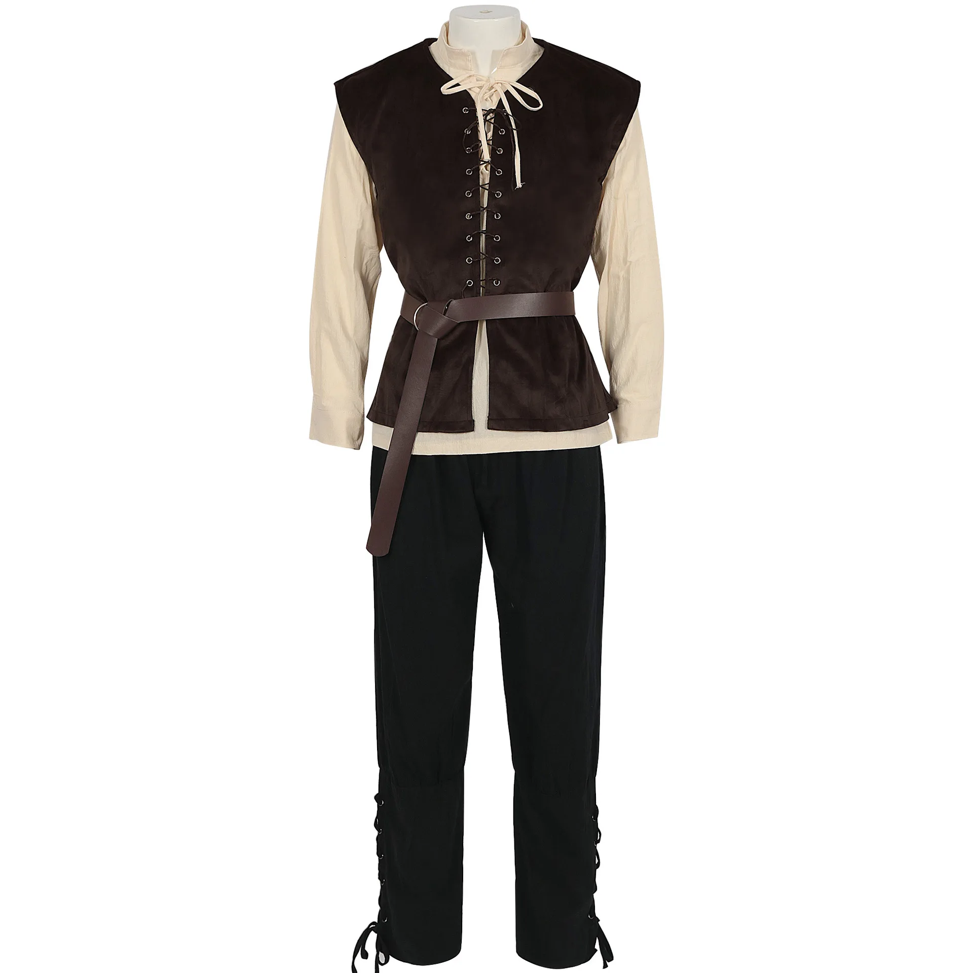 เสื้อสไตล์ยุคกลาง โกธิค สเตนพั - Medieval Gothic Lace Up Pirate Shirt บทวิจารณ์และราคา