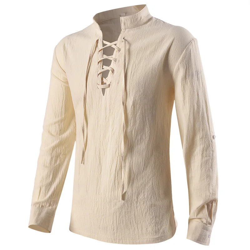 เสื้อสไตล์ยุคกลาง โกธิค สเตนพั - Medieval Gothic Lace Up Pirate Shirt บทวิจารณ์และราคา