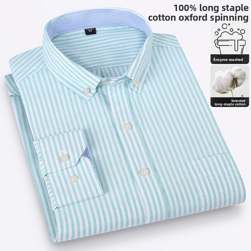 ผ้าฝ้ายคุณภาพสูงธุรกิจแฟชั่น O - Oxford Cotton Casual Shirt Business บทวิจารณ์และราคา