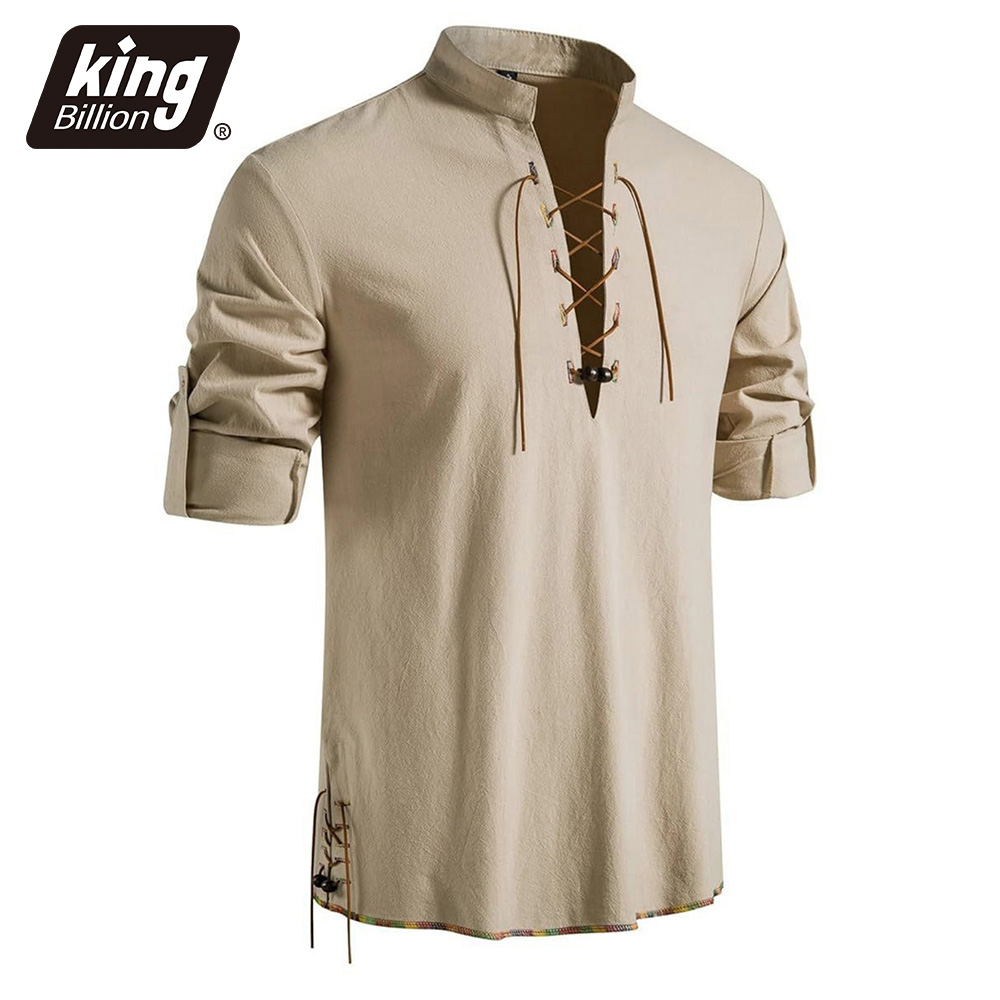 เสื้อเชิ้ตคอเฮนลีย์สไตล์ยุคกลา - Medieval Gothic Lace Up Pirate Shirt บทวิจารณ์และราคา