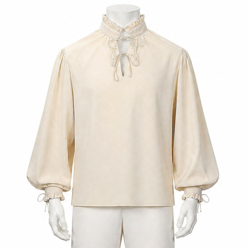 เสื้อโจรสลัดยุคกลางเรเนซองส์สำ - Medieval Gothic Lace Up Pirate Shirt บทวิจารณ์และราคา