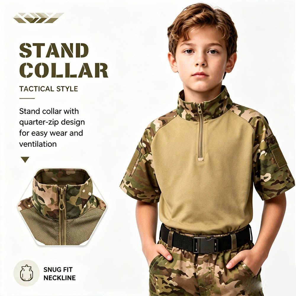 ชุดลายพรางเด็ก ชุดทหารแขนสั้น  - Tactical Military Shirt Cargo บทวิจารณ์และราคา