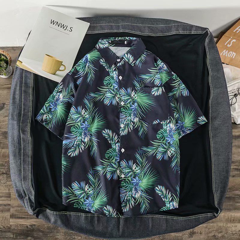 เสื้อฮาวายชายหาดผู้ชายแขนสั้นล - Vintage Hawaiian Floral Shirt บทวิจารณ์และราคา