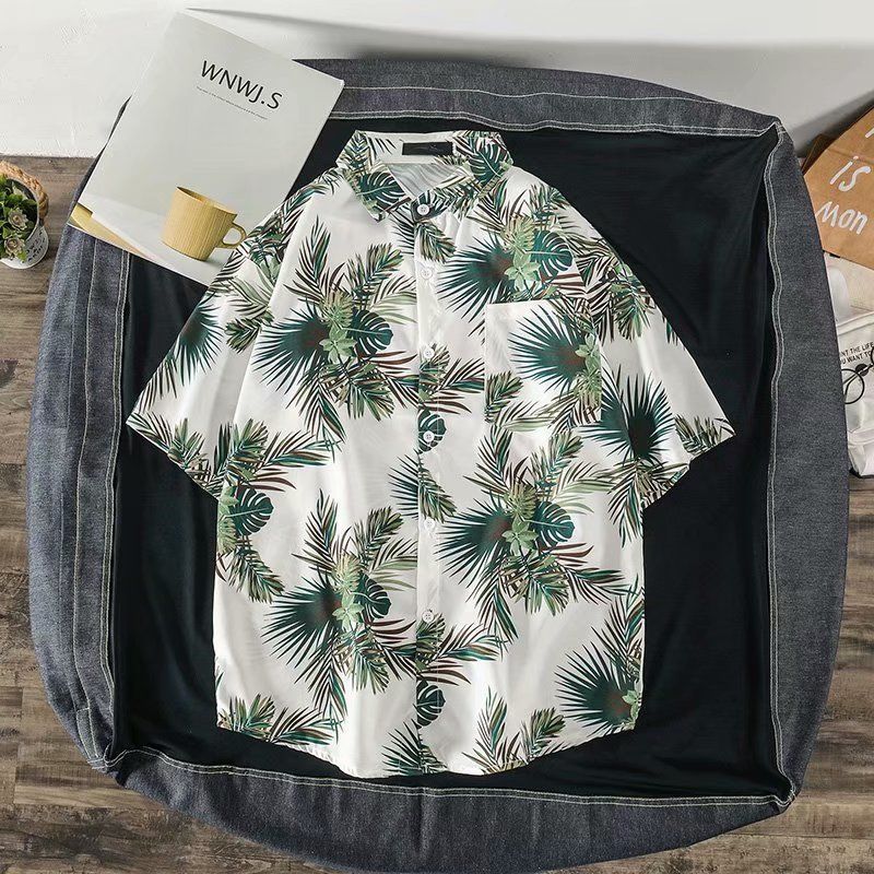 เสื้อฮาวายชายหาดผู้ชายแขนสั้นล - Vintage Hawaiian Floral Shirt บทวิจารณ์และราคา