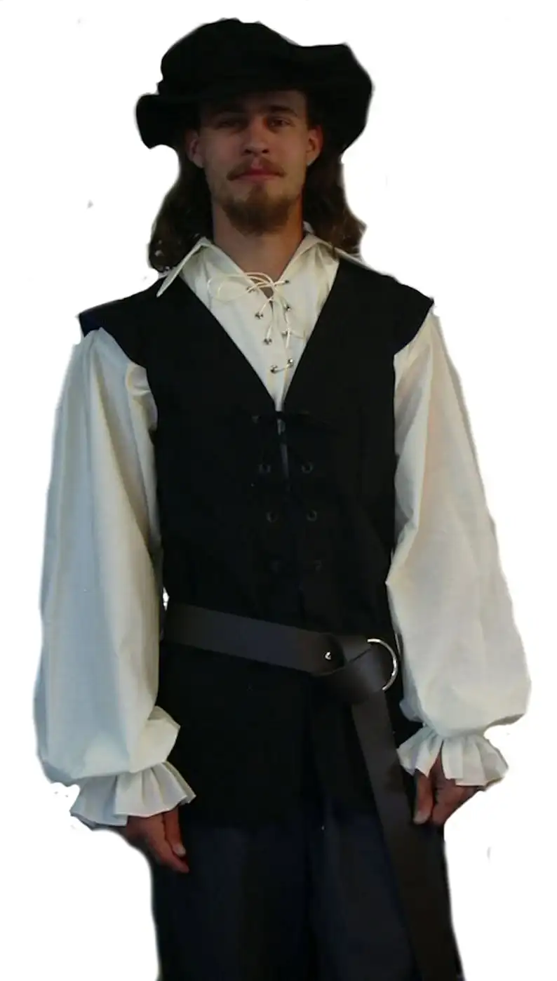 เสื้อสไตล์ยุคกลาง แต่งระบาย โก - Medieval Gothic Lace Up Pirate Shirt บทวิจารณ์และราคา