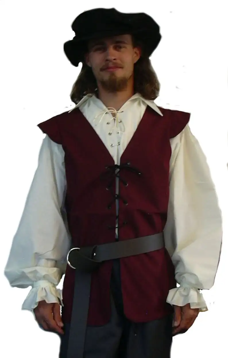 เสื้อสไตล์ยุคกลาง แต่งระบาย โก - Medieval Gothic Lace Up Pirate Shirt บทวิจารณ์และราคา