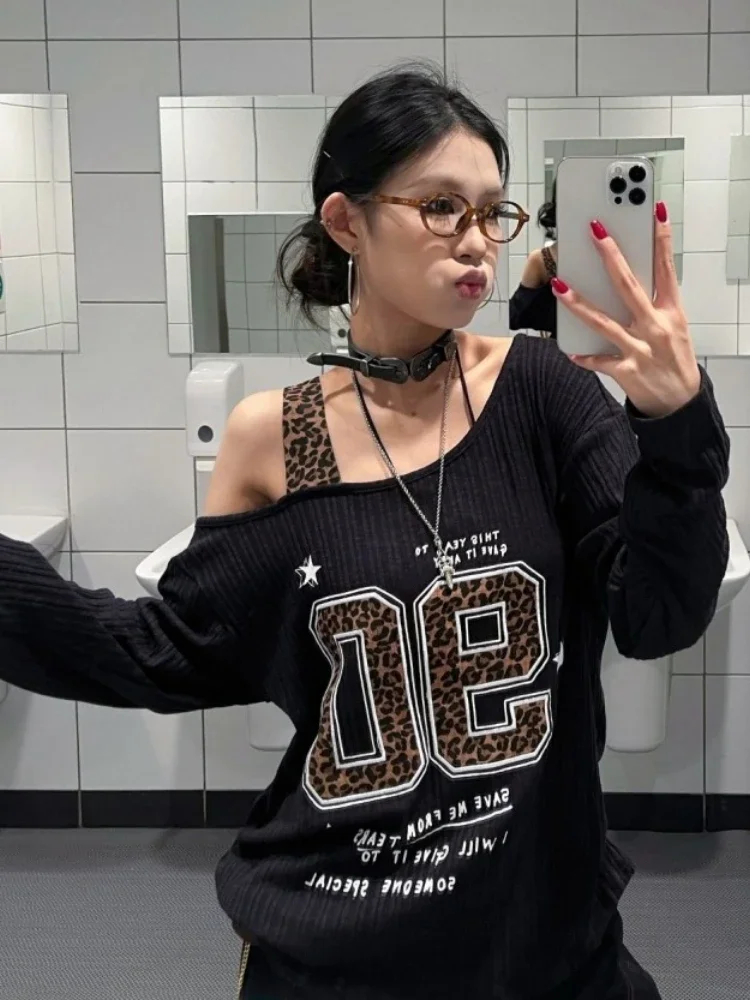 เสื้อยืดลายเสือดาวสไตล์ Y2K แบ - T-Shirts บทวิจารณ์และราคา