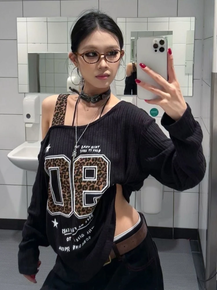 เสื้อยืดลายเสือดาวสไตล์ Y2K แบ - T-Shirts บทวิจารณ์และราคา