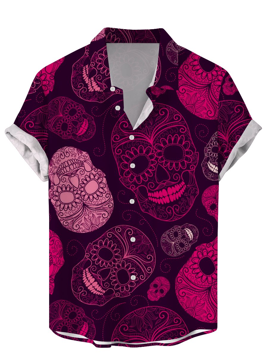 เสื้อผู้ชายวินเทจลายหัวกะโหลกพ - Vintage Hawaiian Floral Shirt บทวิจารณ์และราคา