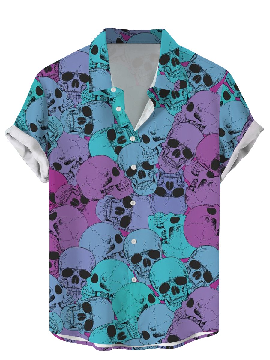 เสื้อผู้ชายวินเทจลายหัวกะโหลกพ - Vintage Hawaiian Floral Shirt บทวิจารณ์และราคา