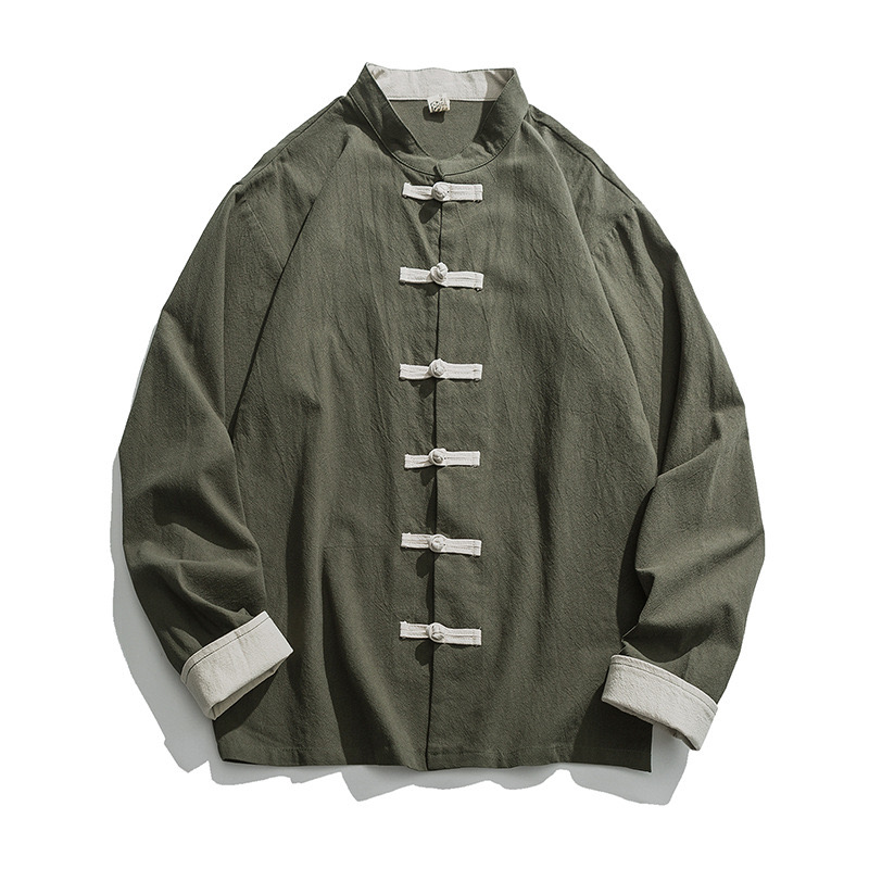 2026 ใหม่เสื้อแจ็คเก็ตชุดกิโมโ - Mens Linen Shirt Long Sleeve บทวิจารณ์และราคา