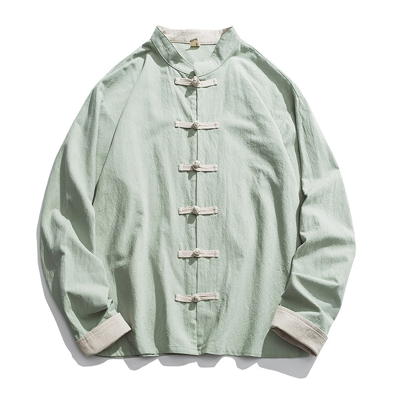 2026 ใหม่เสื้อแจ็คเก็ตชุดกิโมโ - Mens Linen Shirt Long Sleeve บทวิจารณ์และราคา