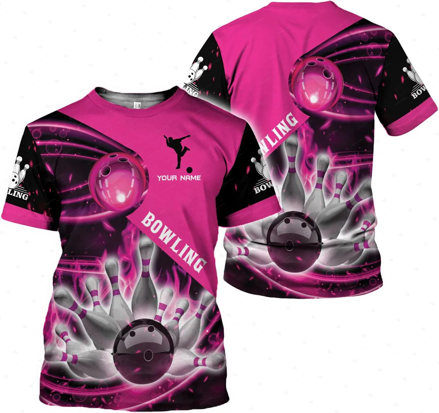 Custom ชื่อ Gradient โบว์ลิ่งเ - Short Sleeve Bowling Shirt Retro บทวิจารณ์และราคา