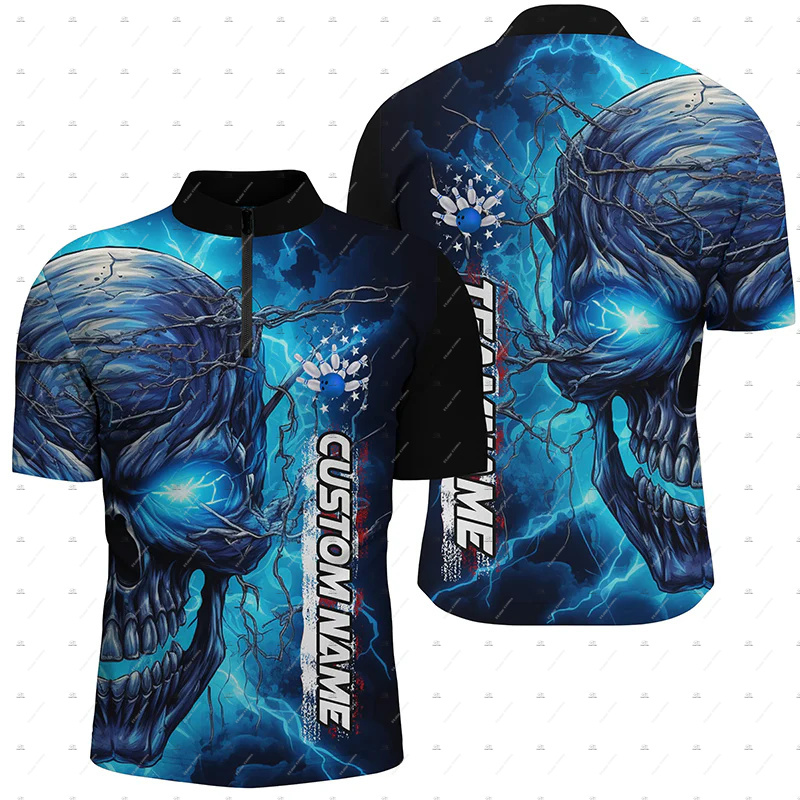 เสื้อโปโลพิมพ์ลาย 3 มิติ ลายกร - Short Sleeve Bowling Shirt Retro บทวิจารณ์และราคา