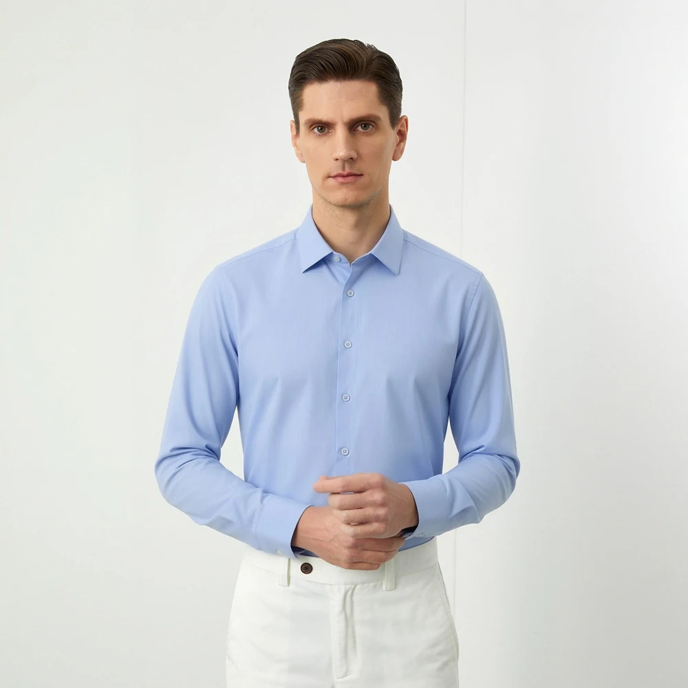 เสื้อเชิ้ตผู้ชายสไตล์ลำลองสำหร - Breathable Bamboo Fiber Shirt Non Iron บทวิจารณ์และราคา