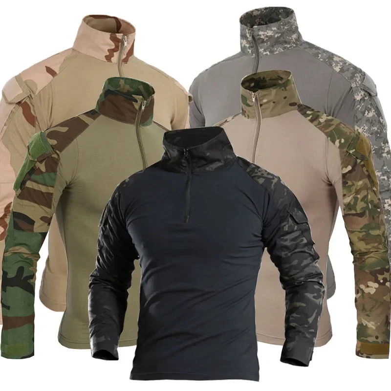 เสื้อต่อสู้ลายพรางเสื้อกีฬาเสื - Tactical Military Shirt Cargo บทวิจารณ์และราคา