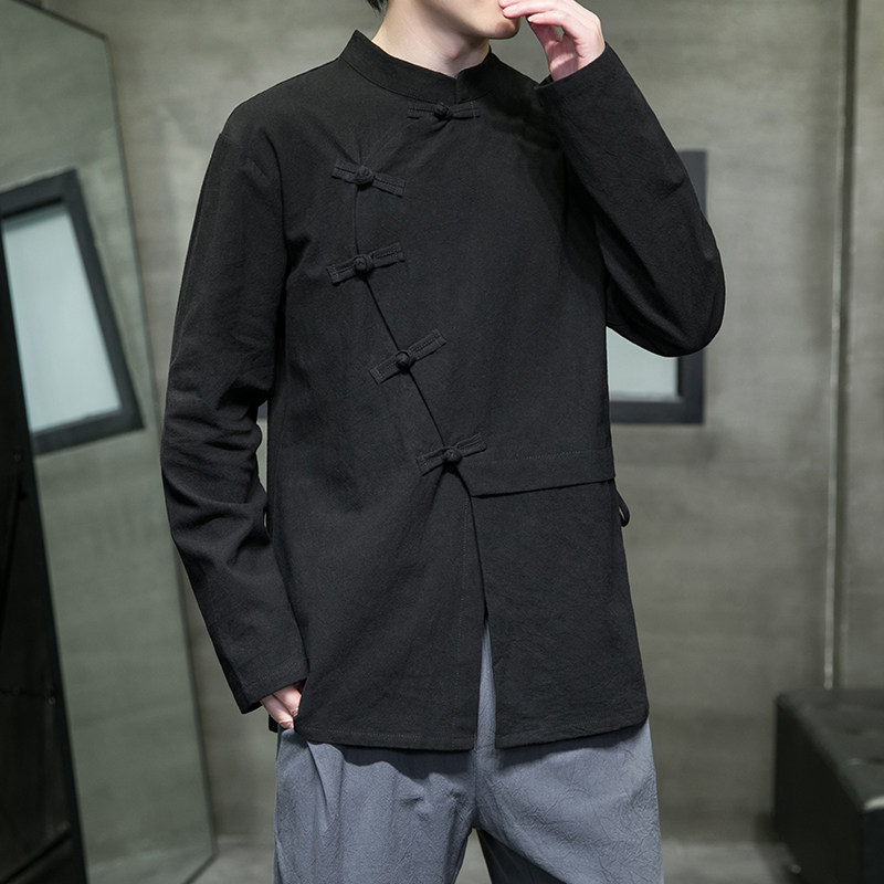 เสื้อเชิ้ตผู้ชาย M-XXXXXL ผ้าฝ - Mens Linen Shirt Long Sleeve บทวิจารณ์และราคา