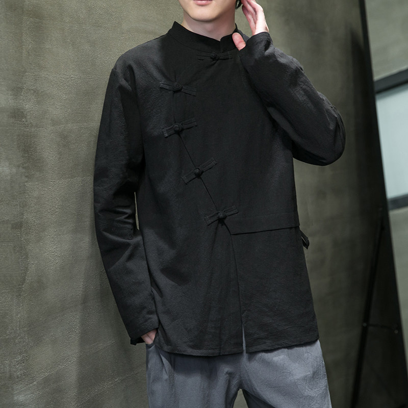 เสื้อเชิ้ตผู้ชาย M-XXXXXL ผ้าฝ - Mens Linen Shirt Long Sleeve บทวิจารณ์และราคา