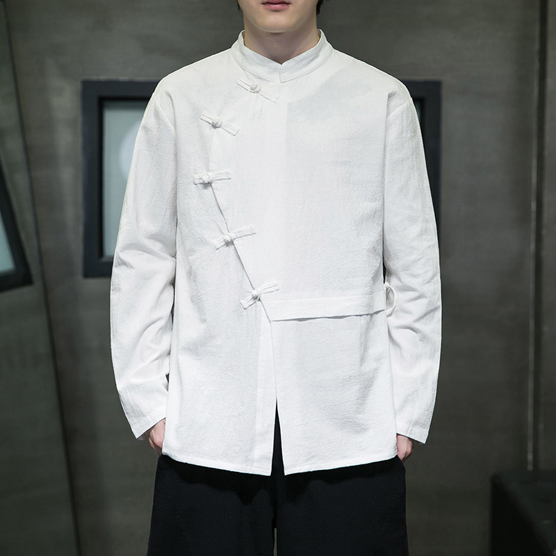 เสื้อเชิ้ตผู้ชาย M-XXXXXL ผ้าฝ - Mens Linen Shirt Long Sleeve บทวิจารณ์และราคา