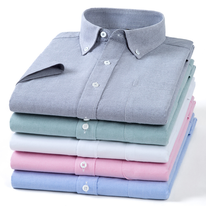 ฤดูร้อนคุณภาพสูง 100% Cotton M - Oxford Cotton Casual Shirt Business บทวิจารณ์และราคา