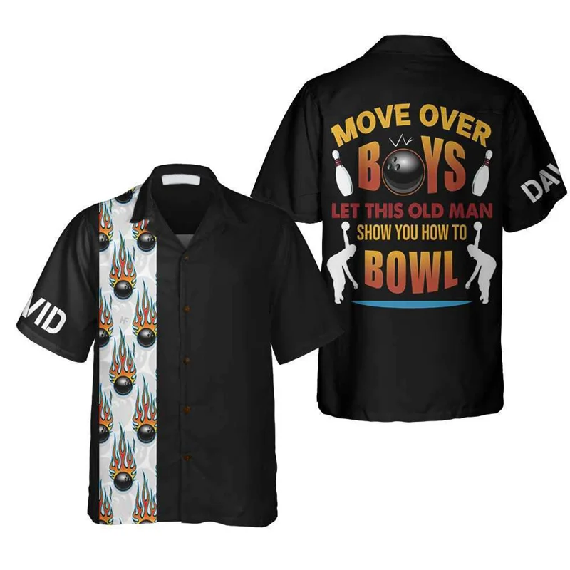 เสื้อเชิ้ตลายพิมพ์ลูกโบว์ลิ่งส - Short Sleeve Bowling Shirt Retro บทวิจารณ์และราคา