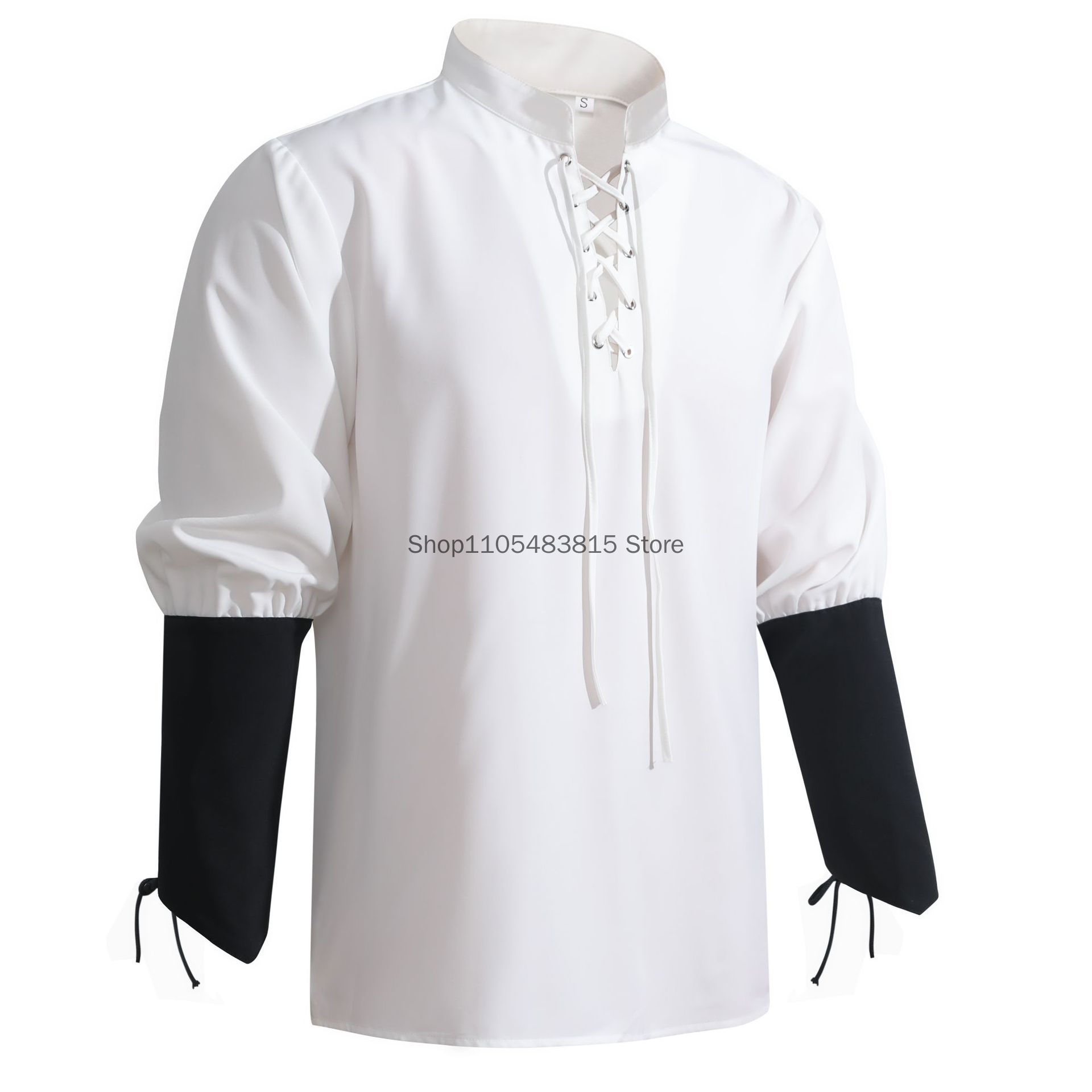 เสื้อเชิ้ตสไตล์โจรสลัดสำหรับผู - Medieval Gothic Lace Up Pirate Shirt บทวิจารณ์และราคา